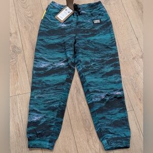 $1020 Mens Authentic Burberry Sea Print Track Pants Deep Teal Small
